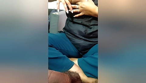 Hot amateur stepmom doing a handjob and dildoing for the camera