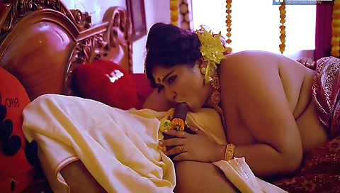 Indian brunette fucked with her husband on the bed