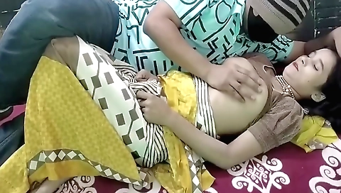 Indian stepsister 18+ in sexy dress and stockings gets fucked