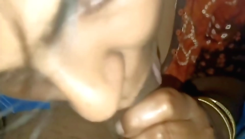 Indian wife gets a blowjob in her mouth and in her ass