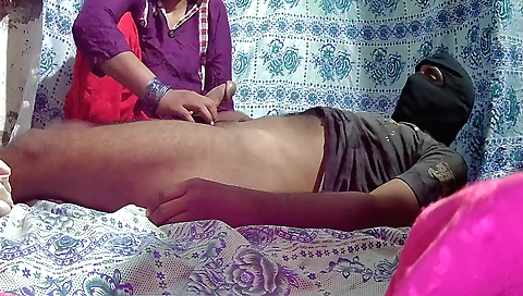 Indian girlfriend fucked in bed with a black dildo