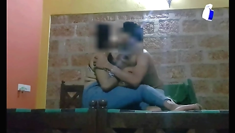Indian brunette gets fucked in her ass by her husband