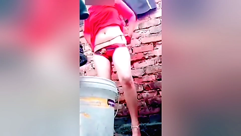 Indian solo female teenie plays by her boyfriend in the bathtub