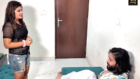 Hot stepsister gets naked and suck her partner's cock