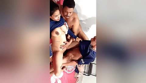 Big boobs and a round ass are enjoying a threesome