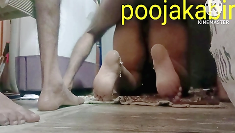 Indian housewife left alone in front of her landlord