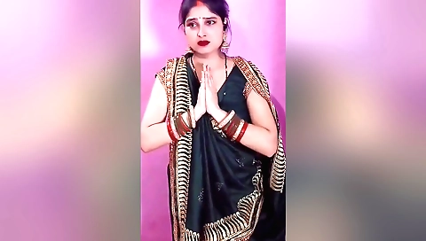 Indian brunette girl with small tits trained by stepbrother