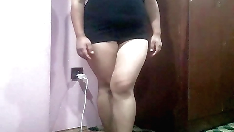 Busty asian amateur girl masturbates all over her body