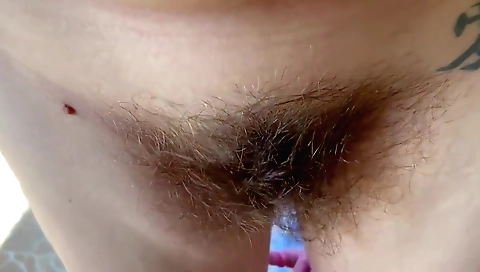 Sexy amateur solo female with hairy cunt and natural hairy pussy