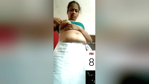 Indian brunette in a fan with pussy sucked by a fan