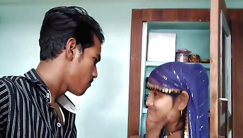 Indian brunette wife in a sexy outfit showing her natural body