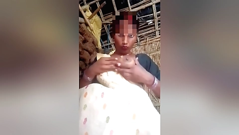 Indian solo female porn video with a girl in white bikini