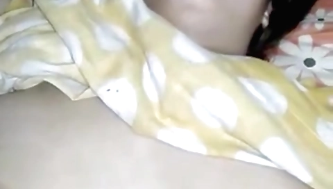 Hot big titted brunette amateur gets fucked on bed