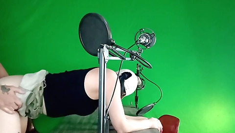 Indian teen has fun with friends on the green screen