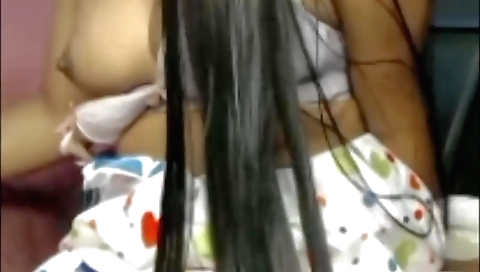 Stunning amateur brunette 18+ babe giving a blowjob
