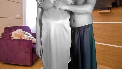 Busty indian woman seduces a man to have sex with him
