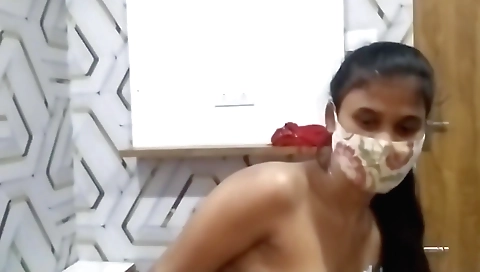 Indian brunette fucks her husband and makes him cum inside