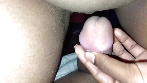 Hot brunette with natural tits rides a large black cock