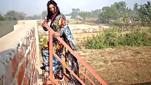 Solo girl is working in the yard with her boyfriend