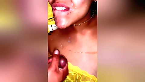 I'm getting my cum in my mouth for this amateur blowjob video