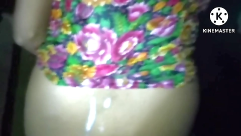 Indian teen shows off tits and pussy in public bath