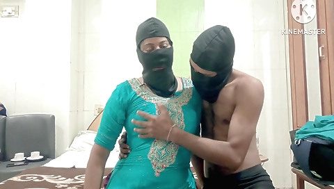 Indian body massage girl with natural tits gets fucked