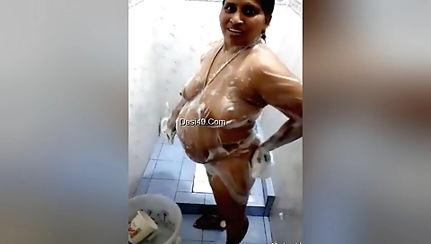 Hot brunette wife shows her sexy body in solo video