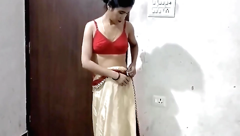 Indian naked video with a brunette in a black dress