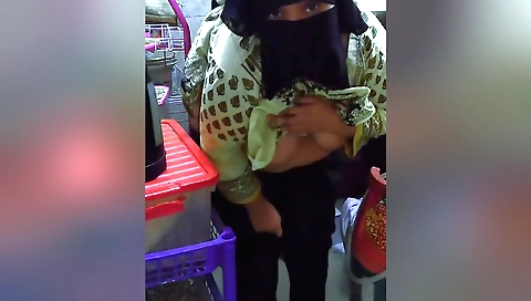 Indian housewife in sexy dress fucked in the kitchen