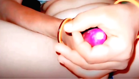 Solo female with a hot body masturbates with sex toy