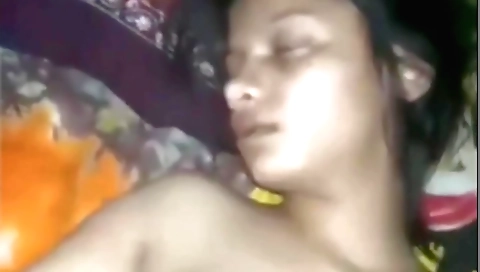 Porn video of a busty brunette amateur showing her body