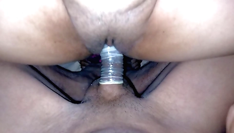 Indian MILF enjoys her hairy pussy and cock in her house