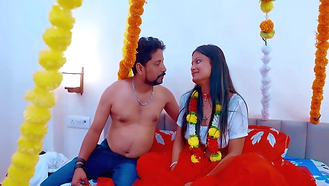 Indian wife rides on her husband's friend and gets fucked