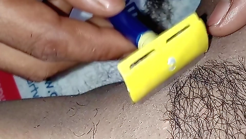 Indian woman with a hairy bush shows off her pussy